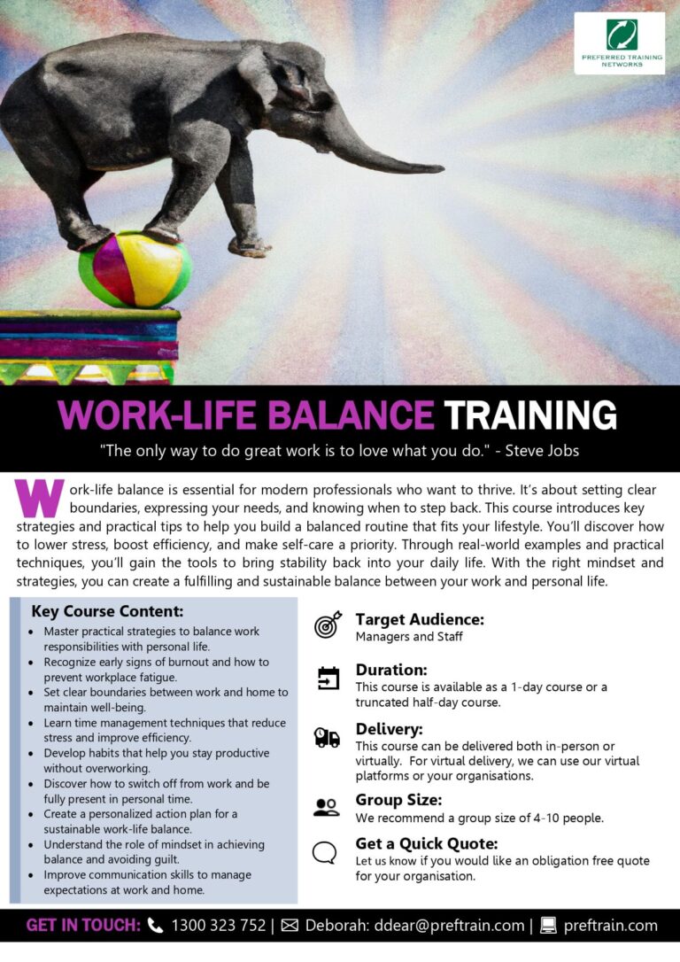 Work-Life Balance Training Course | Preferred Training Networks