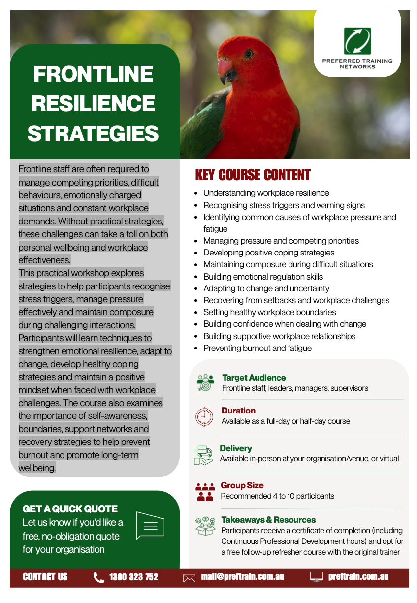 frontline resilience strategies course