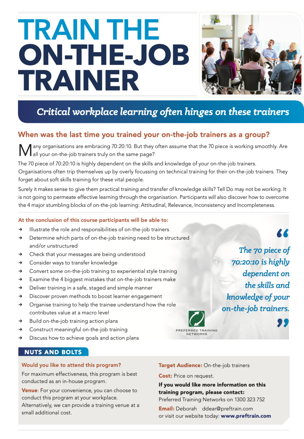 train the on the job trainer