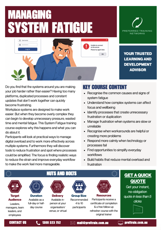 managing system fatigue training course
