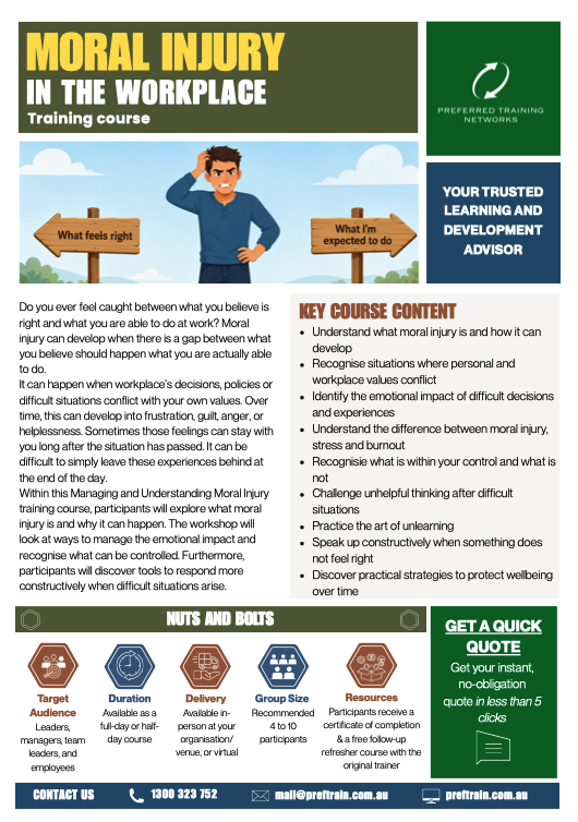 moral knjury in the workplace training course